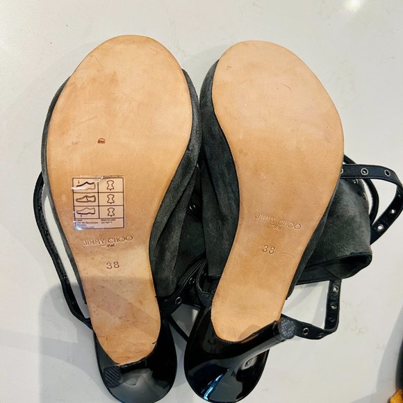 Jimmy Choo H&M "JEDD" Open Toe Heel Sandals Boots - NEVER WORN Size 7 - Picture 3 of 4